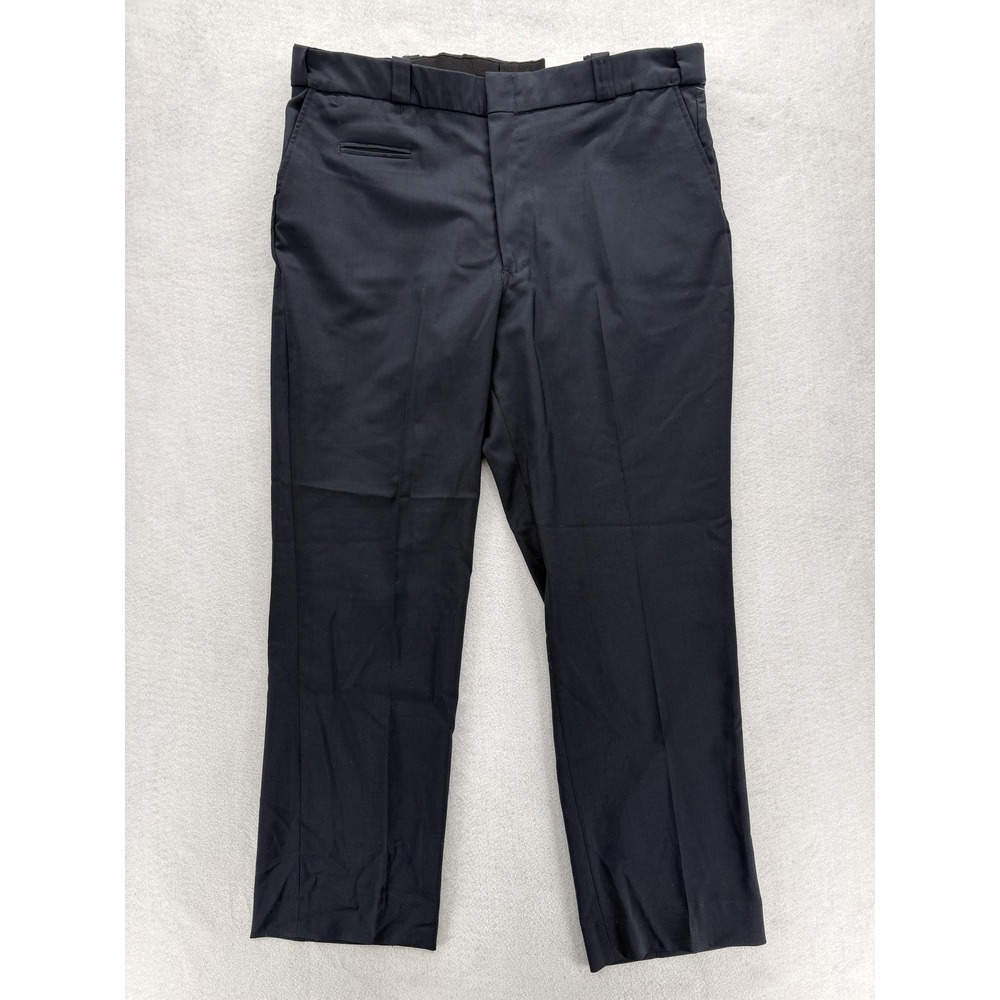 Elbeco Distinction Dress Pants Mens 44x33 Blue Stretch Wool Blend Workwear NWT
